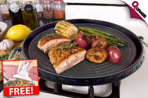 For QR79 Make Dinner Sizzle with a Smokeless Stovetop BBQ Grill with FREE Fat Magnet! (QR194 Value)